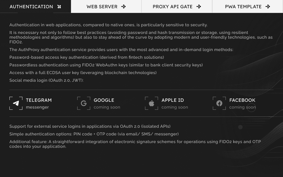 AuthProxy information architecture and detail module