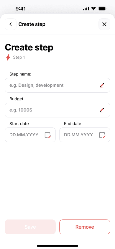 IT Build workspace concept, project creation step