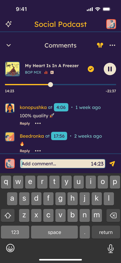 Timestamped discussion during listening
