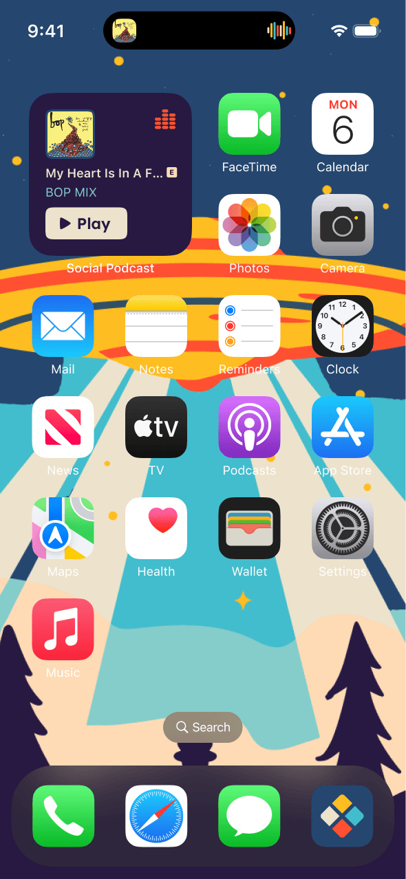 Social Podcast widget and live activity concept